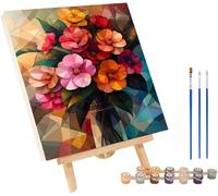 Pintar por Numeros Adultos Flor, DIY Pintar por Numeros Abstracto, Manualidades Adultos Kit con 3 Pinceles y Pigmento Acrílico, Paint by Numbers Adult para Decoración Hogar Regalo 90x120cm A-5850