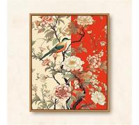 Pintar por Numeros Adultos Flor Paint by Numbers Adult Pájaro Cuadros para Pintar por Numeros 20x25cm Lienzos con 3 Pinceles e Pigmento Acrílico, Decoracion Hogar Pared Habitacion, con Marco, *110