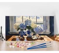 Pintar por Numeros Adultos Flor Pintar por Numeros Concha Paint by Numbers Adult DIY Colorido Lienzo Pintura Arte Kit Manualidades Adultos Para Decoración Del Hogar Gifts Sin Marco 80x160cm T-HP94