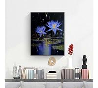 Pintar por Numeros Adultos Flores Flor, Cuadros por Numeros Pigmento Acrílico, DIY Paint by Number Kit Manualidades Adultos, Decor para el Hogar de pared, Regalo 50x70cm, Sin Marco PjY4792 D-T