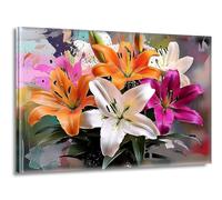Pintar por Numeros Adultos Flores frescas Lirio, Pintar por Numeros sin Marco, DIY Kit Pintura Creative para Manualidades Adultos con Pinceles y Pigmento, Cuadros Decoracion Hogar 25x35cm L-g-140