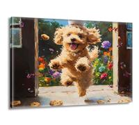 Pintar por Numeros Adultos Flores frescas Perro, Pintar por Numeros sin Marco, DIY Kit Pintura Creative para Manualidades Adultos con Pinceles y Pigmento, Cuadros Decoracion Hogar 25x35cm L-g-196