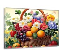 Pintar por Numeros Adultos Flores Fruta, Kit pintar por Numeros Manualidades Adultos con Pinceles Pigmento, Kit de Pintura al óleo de Lienzo DIY para Principiantes, Decoracion Salon 100x150cm L-g-1
