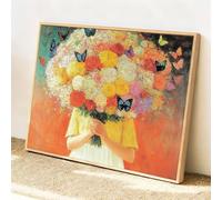 Pintar por Numeros Adultos Flores Mariposa DIY Pintura por Números sin Marco, Kit de Pintar por Numeros Niños con Pinceles e Pigmento, Halloween Cuadros Decoracion Salon Modernos 40x30cm D-q-101