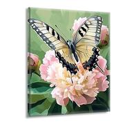 Pintar por Numeros Adultos Flores Mariposa, Pintar por Numeros sin Marco, DIY Kit Pintura Creative para Manualidades Adultos con Pinceles y Pigmento, Cuadros Decoracion Hogar, Regalo 25x35cm L-g-18