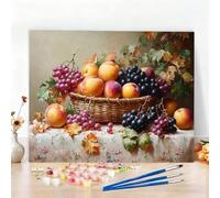Pintar por Numeros Adultos Fruta Kit Manualidades Adultos Común Pintar por Numeros para Principiantes, DIY Paint by Numbers Kit con Pinceles y Pigmento, Regalo Mujer, Decoracion Hogar 120x80CM W6-624