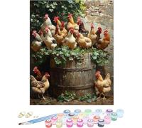 Pintar por Numeros Adultos Gallo Cuadros para Pintar por Numeros Animal Kit Manualidades Adultos Paint by Numbers Adult DIY Lienzos Pintura Kit Para Decoración Del Hogar Sin Marco 60x90cm D-G4346
