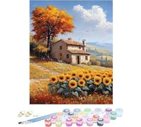 Pintar por Numeros Adultos Girasol Cuadros para Pintar por Numeros Paisaje Kit Manualidades Adultos Paint by Numbers Adult DIY Lienzos Pintura Kit Para Decoración Del Hogar Sin Marco 50x80cm 8-E38Z0