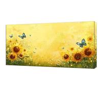 Pintar por Numeros Adultos Girasol Mariposa DIY Paint by Numbers Kits Colorear por Numeros Adultos, con Pinceles Colores Acrílicos Lienzo, Decoracion Hogar, Regalo Mujer (Sin Marco) 60x120cm FZ-417