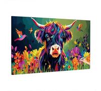 Pintar por Numeros Adultos Highland Cow, Manualidades Adultos Kit Pintura, Cuadros para Pintar por Numero Kit, Paint by Numbers Cuadros Decoracion Salon Modernos, Regalo Mujer (Flores) 180x80cm A-51