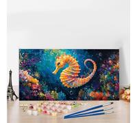 Pintar por Numeros Adultos Hipopótamo Kit Manualidades Adultos Vistoso Pintar por Numeros para Principiantes, DIY Cuadros Colorear por Numers Navidad Decoracion Hogar, Regalo Mujer 70x140CM G8-142