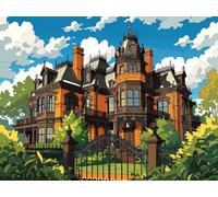 Pintar por Numeros Adultos historietas arquitectura, DIY Painting by Numbers Kits, Pintura por Números Cuadros DIY, con Pinceles, Pinturas Acrílicas, Kit Completo para Painting 40 x 50 cm 0F-534