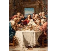 Pintar por Numeros Adultos Hombre, Pintar por Numeros Niños La úLtima Cena, DIY Cuadros Manualidades Adultos Kits, Paint by Numbers con Pinceles y Pinturas Acrílicas, Home Decoration, 30x40cm M-4709