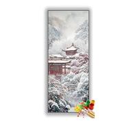 Pintar por Numeros Adultos Invierno Pintura por Numeros Principiantes, Paisaje Paint by Numbers Manualidades, DIY Pintar por Numeros Niños, Decoración de Paredes Hogar, 35x90 cm/14x36 Inch, Sin Marco