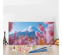 Pintar por Numeros Adultos Japón Kit Manualidades Adultos Monte Fuji Pintar por Numeros para Principiantes, DIY Cuadros Colorear por Numers con Pinceles, Decoracion Hogar, Regalo Mujer 90 x 180 G8-240