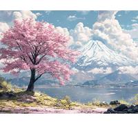 Pintar por Numeros Adultos, Japón Montaña, DIY Painting by Numbers Kits, Pintar por Numeros, Fácil de Hacer, con 3 Pinceles, Pigmento Acrílico, Regalos Originales para Mujer, Decor 20x30cm J0-1130