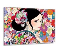 Pintar por Numeros Adultos Japón Mujer, Pintar por Numeros sin Marco, DIY Kit Pintura Creative para Manualidades Adultos con Pinceles y Pigmento, Cuadros Decoracion Hogar, Regalo 80x110cm L-g-580