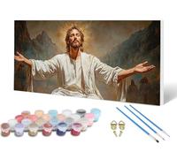 Pintar por Numeros Adultos, JesúS Pintar por Numeros SueñO Paint by Numbers DIY kit Manualidades Adultos con 3 Pinceles y Pigmento Acrílico para Decoracion Habitacion, Regalo 80X160 CM -lsy25063Z