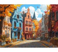 Pintar por Numeros Adultos, Kit de Pintura al óleo de Lienzo DIY Para Adulto Principiantes, Pintura por Numeros Adultos con Pinceles, Manualidades Adultos 20 x 30 cm historietas arquitectura 0F-533