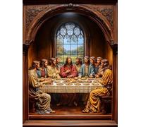 Pintar por Numeros Adultos La úLtima Cena Cuadros Para Pintar por Numeros Paisaje Patrón DIY Kit Manualidades Adultos Pintura al óleo de Lienzo para Decoracion Hogar, 20x30cm (Sin Marco), Model 1099