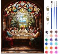 Pintar por Numeros Adultos La úLtima Cena, Pintar por Numeros Alimento, DIY Paint by Numbers Adult Kit con Pinceles, Paint by Numbers Para Cuadros Decoracion Salon Modernos Regalo 50x65cm M-1169