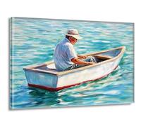 Pintar por Numeros Adultos Lago Bote, Pintar por Numeros sin Marco, DIY Kit Pintura Creative para Manualidades Adultos con Pinceles y Pigmento, Cuadros Decoracion Hogar, Regalo Mujer 70x90cm L-g-320