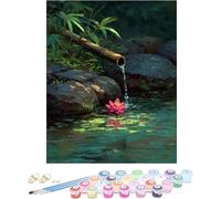 Pintar por Numeros Adultos Lago Cuadros para Pintar por Numeros Flor Kit Manualidades Adultos Paint by Numbers Adult Retro DIY Lienzos Pintura Kit Para Decoración Del Hogar Sin Marco 40x60cm 5-T51H6