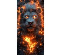 Pintar por Numeros Adultos LeóN Pintar por Numeros Llama Manualidades Adultos Paint by Numbers DIY Colorido Lienzo Pintura Arte Kit Con Pintura y Pincel, Decoración Hogar 80x160cm Sin Marco Q-7201JO