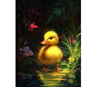 Pintar por Numeros Adultos, lindo Pato, DIY Painting by Numbers Kits, Pintar por Numeros, Fácil de Hacer, con 3 Pinceles, Pigmento Acrílico, Regalos Originales para Mujer, Decoración 80x60cm J0-272