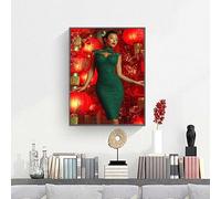 Pintar por Numeros Adultos Linterna Mujer, Cuadros por Numeros Pigmento Acrílico, DIY Paint by Number Kit Manualidades Adultos, Decor para el Hogar de pared, Regalo 30x40cm, Sin Marco PjY9890 N-U