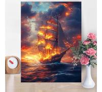 Pintar por Numeros Adultos Llama Pintar por Numeros Velero DIY Painting by Numbers Kits para Niños Oadultos Principiantes con Pinceles y Acrílicas para Decoración Pared Regalo 40x50cm Sin Marco W1-350