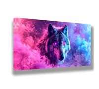 Pintar por Numeros Adultos Lobo,Animals Pintar por Numeros Niños,DIY Kit de Pintura al óleo de Lienzo con Pinceles,Pigmento Acrílico,Entretenimiento Adultos,Decoracion Hogar,50x100 cm(Sin Marco)770-W
