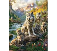 Pintar por Numeros Adultos Lobo Pintar por Numeros Niños 6 Años, DIY Manualidades Paint by Numbers Animales, Kit de Pintura con Pinceles y Pigmento Acrílico, Decor del Hogar Regalo 100x130cm Y2-164