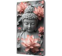 Pintar por Numeros Adultos Loto, Pintar por Numeros con Marco 70x140cm Buda, Manualidades Lienzos para Paint by Numbers, DIY Kit con Pinceles Pigmento Acrílico, Decoración de Pared del Hogar LE-1218