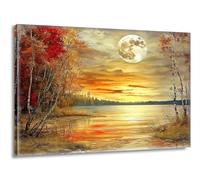 Pintar por Numeros Adultos Luna Bosque, Pintar por Numeros sin Marco, DIY Kit Pintura Creative para Manualidades Adultos con Pinceles y Pigmento, Cuadros Decoracion Hogar, Regalo Mujer 25x35cm L-g-10