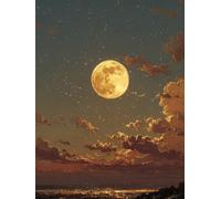 Pintar por Numeros Adultos Luna, DIY Pintar por Numeros Manualidades Adultos Cielo Estrellado, Paint by Numbers kits con Pinceles y Pinturas Acrílicas, Regalo, Decoracion Primavera, 100x135cm 1-3952