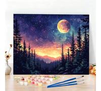 Pintar por Numeros Adultos Luna Kit Manualidades Adultos Víspera De Todos Los Santos Pintar por Numeros para Principiantes, DIY Paint by Numbers Kit, Regalo Mujer, Decoracion Hogar 30x40CM W6-583
