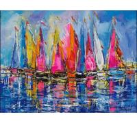 Pintar por Numeros Adultos Mar,DIY Pintura por Números Bote,Pigmento Acrílico con 3 Pinceles Acuarela,Manualidades Niños Adultos Kit de Pintura al óleo de Lienzo 20x30cm Regalos Originales para Mujer