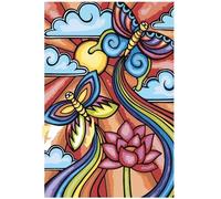 Pintar por Numeros Adultos,Mariposa abstracta de loto DIY pintura por numeros Cuadros para Pintar por Numeros Kit con Pinceles y Pinturas Acrilicos,Paint by Numbers Decoración Hogar sin Marco 20x30 cm