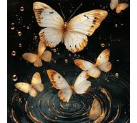 Pintar por Numeros Adultos, Mariposa Blanca, DIY Painting by Numbers Principiantes Kits, Cuadros para Pintar por Numeros Pinturas Acrilicos con Pinceles, Decoración Hogar 35x35cm Sin Marco WJY7-26