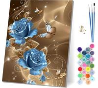 Pintar por Numeros Adultos Mariposa, Pintar por Numeros Flor, DIY Paint by Numbers Adult Kit con Pinceles y Pigmento, Paint by Numbers Para Cuadros Decoracion Salon Modernos Regalo 20x30cm 0-7517