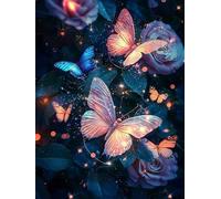 Pintar por Numeros Adultos, Mariposa, Principiantes DIY Painting by Numbers Kits, Rosa 2, Cuadros para Pintar por Numeros Pinturas Acrilicos Regalo Creativo, Decoración 90x120cm Sin Marco n0n0-950