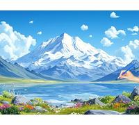 Pintar por Numeros Adultos Montaña Cuadros para Pintar por Numeros Paisaje Manualidades Adultos, DIY Paint by Numbers Adult con Pinceles Pigmento Acrílico Regalo Mujer Decoracion Navidad 50x40cm X-11