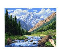Pintar por Numeros Adultos Montaña Paint by Numbers Adult Naturaleza Pintura por Numeros Adultos Niños DIY Paint by Numbers con Pinceles Pigmento Regalos Originales para Mujer Decor Hogar 40x30cm R-44