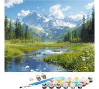 Pintar por Numeros Adultos MontañA Pintar por Numeros RíO, DIY Manualidades Adultos, Paint by Numbers Adult Kit con Pinceles y Pigmento Acrílico, Decoración Hogar, Regalo Mujer 90x120cm U-8573