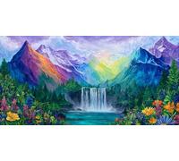 Pintar por Numeros Adultos, Montañas del arco iris Pintura por Numeros Kit, DIY Paint by Numbers, con 3 Pinceles y Pigmento Acrílico, para Decoración del Hogar Regalos, Sin Marco - 180x90cm s-58