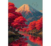 Pintar por Numeros Adultos Monte Fuji, áRbol Cuadros para Pintar por Numeros, Manualidades Adultos Kit, DIY Paint by Numbers con Pinceles y Pinturas Acrílicas, Decoracion Hogar, 100x135cm 2-4001