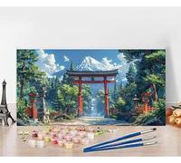 Pintar por Numeros Adultos Monte Fuji Pintar por Numeros áRbol Paint by Numbers Adult DIY Colorido Lienzo Pintura Arte Kit Manualidades Adultos Para Decoración Del Hogar Sin Marco 40x80cm 1-6J33