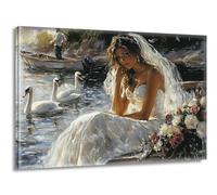 Pintar por Numeros Adultos Mujer Cisne, Pintar por Numeros sin Marco, DIY Kit Pintura Creative para Manualidades Adultos con Pinceles y Pigmento, Cuadros Decoracion Hogar, Regalo Mujer 25x35cm L-g-70