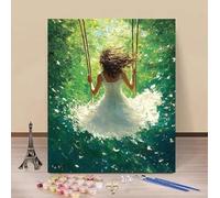 Pintar por Numeros Adultos Mujer Cuadros para Pintar por Numeros Balancearse Paint by Numbers Adult DIY Manualidades Adultos Kit Lienzo Pintura Para Decoración Del Hogar Sin Marco 40x60cm 0-A79LP